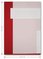 Trias dossiermap zonder elastiek - Folio. Buitenmap hoogte 34,5 cm, vulcapaciteit 6 cm, 400 grams karton, kleur rood