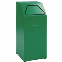 Recyclingcontainer inhoud 65 l, b x h x d = 400x960x380 mm plaatstaal (Kleur afvalbak: verkeersgroen RAL 6024; Materiaal van de afvalbak: plaatstaal, met poedercoating)