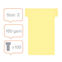 Nobo T-planbordkaarten index 2, ft 85 x 60 mm, geel