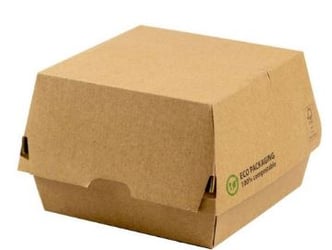 FSC® golfkarton hamburgerbox 120x120x95mm artikel afbeelding