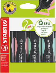 Markeerstift STABILO Green Boss etui à 4 kleuren artikel afbeelding
