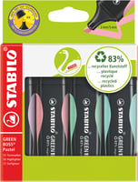 Markeerstift STABILO Green Boss etui à 4 kleuren