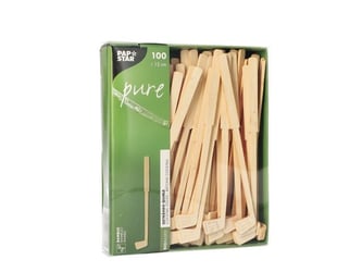 PAPSTAR Roerstaafjes gemaakt, bamboe "pure" 15 cm "Golf" (pak 100 stuks)