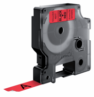 Dymo D1 labeltape 12 mm Zwart op rood 45017