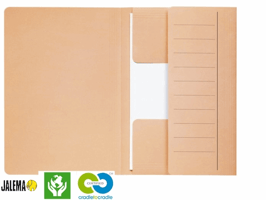 Dossiermap Djois Secolor Mammoet folio 3 kleppen 250gr recycled chamois 10 stuks