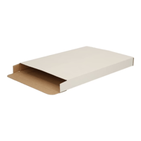 Brievenbusdoos A5 met zijklep, 255x160x26mm binnenmaat, wit. Pallet 6440 stuks
