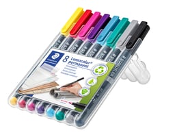 Viltstift Staedtler Lumocolor 318 permanent F set à 8 kleuren