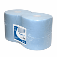 Industrierol cellulose blauw geperforeerd, 2-laags verlijmd 26 cm x 190 meter.