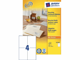 Etiket Avery Zweckform LR3483 105x148mm A6 recycled wit 400stuks