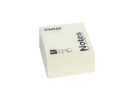 Staples Super Sticky Zelfklevend Notitieblok, 76 x 76 mm, Geel (pak 6 x 90 vel)