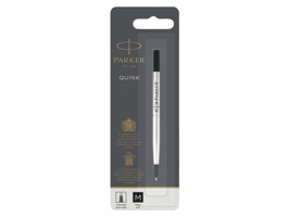 Rollerpenvulling Parker Quink medium zwart blister à 1 stuk