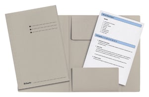 Dossiermap Esselte folio 3 kleppen manilla 275gr grijs