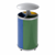 Kringloopmateriaal verzamelstation inhoud 3x30 l, h x Ø = 950x420 mm, met dakje geel, blauw, groen