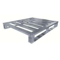 Vlakke aluminium pallet met 2 sleeplatten l x b = 1200x1000 mm