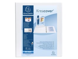 Exacompta KreaCover Presentatieringband, A4 Maxi, Ringcapaciteit 25 mm, 4 rings, Wit