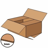 Kartonnen doos 305x220x125 mm, bruin, enkelgolf 3 mm, Fefco 0201, A4