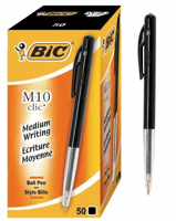 Balpen Bic M10 medium zwart met EAN