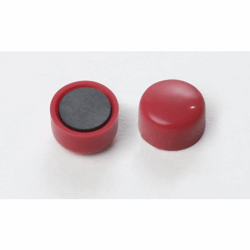 Ronde magneet, kunststof Ø 10 mm, VE = 60 stuks rood