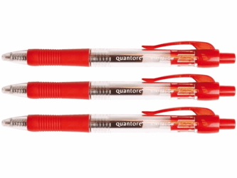 GELSCHRIJVER QUANTORE GRIP DRUKKNOP ROOD artikel afbeelding