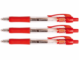 Gelschrijver Quantore grip drukknop 0.7mm rood