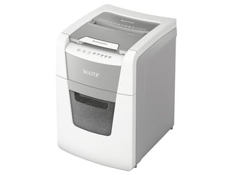 Leitz IQ Auto+ Small Office 100 Automatische Papiervernietiger, P4 Cross-Cut Snippers, 34L, 100 Vellen, Wit artikel afbeelding