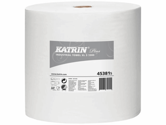 KATRIN PLUS industrierol 1000 doeken per rol, 2 laags, afmeting vel: 26,5 x 38 cm (doos 2 rollen) artikel afbeelding