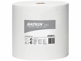 KATRIN PLUS industrierol 1000 doeken per rol, 2 laags, afmeting vel: 26,5 x 38 cm (doos 2 rollen)