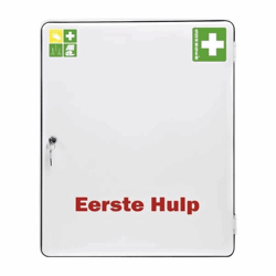Verbandkast conform DIN 13169 met 1 deur, wit, h x b x d = 552x452x170 mm zonder inhoud