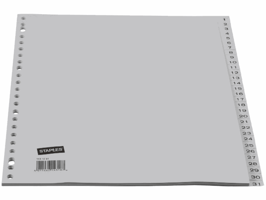 Staples Tabbladen grijs kunststof 23 rings, A4, bedrukte tabs, 1-31 (set 31 vel)