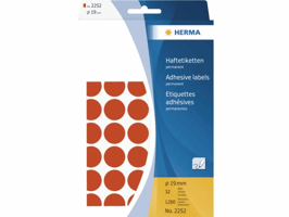Etiket HERMA 2252 rond 19mm rood 1280 stuks