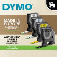 Labeltape Dymo D1 1978366 12mmx3m polyester wit op rood