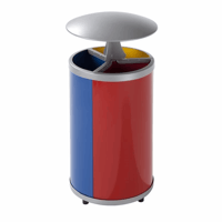 Afvalbak voor kringloopmateriaal, rond inhoud 3x30 l