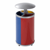 Kringloopmateriaal verzamelstation inhoud 3x30 l, h x Ø = 950x420 mm, met dakje geel, blauw, rood