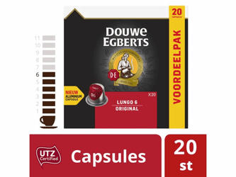 Koffie capsules DE lungo 6 org /pk20 artikel afbeelding