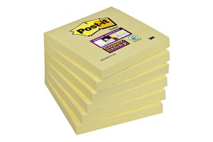 Memoblok Post-it 654 Super Sticky 76x76mm geel