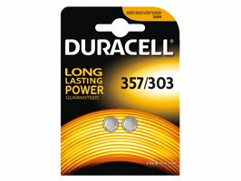 Batterij Duracell knoopcel 2x357/303 zilver oxide Ø11,6mm 2 stuks