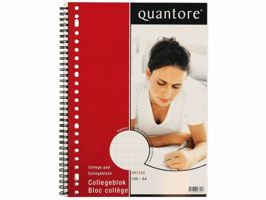 Collegeblok Quantore A4 ruit 10mm 23-gaats100vel 70gr