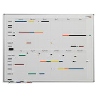 Jaarplanner, neutraal met 365-dagen-indeling (Breedte: 1200 mm; Gewicht: 10 kg; Hoogte: 900 mm; Uitvoering: voor max. 33 c.q. 66 personen in een volledig of halfjaarove)