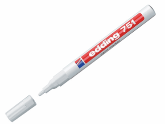 Edding Lakmarker 751 1 - 2 mm, wit (pak 10 stuks) artikel afbeelding