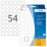 Etiket HERMA 2240 rond 16mm wit 1728stuks