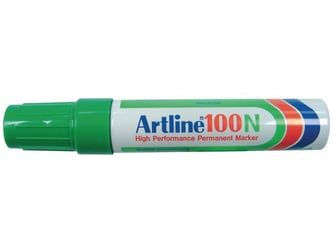 Artline 100N Permanente Marker, Beitelvormige Punt, 7,5 - 12,5 mm, Groen