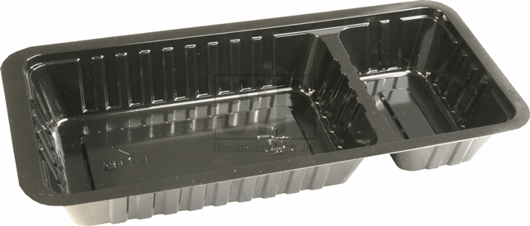 A-Bakje Type A9+1-Laag 203x95x30 PS Zwart Inhoud 300CC. Sausinhoud 80CC. Doosinhoud 1000St.