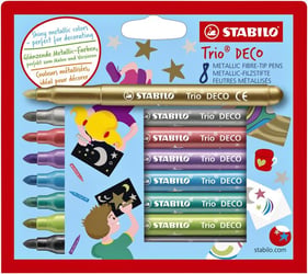 Viltstift STABILO Trio deco metallic etui  à 8  kleuren artikel afbeelding