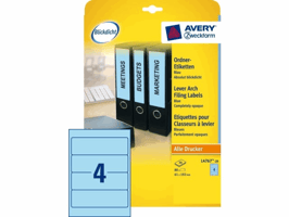 Rugetiket Avery breed 61x192mm zelfklevend blauw
