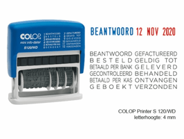 Woord-datumstempel Colop S120 mini-info dater 4mm