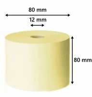 Kassarollen 80x80x12, 75 meter, thermisch geel