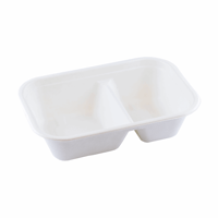 Suikerriet bakje 1000ml/229x153x57mm 2-vaks BIO-laminated, kleur wit