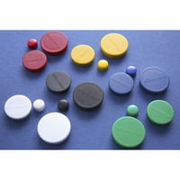 Ronde magneet, kunststof Ø 30 mm (Kleur: Geel)