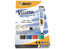 Viltstift Bic Velleda 1751 whiteboard schuin large assorti set à 4 stuks