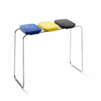 Afvalzakstandaard voor inhoud tot 3x120 l, met standaard deksel blauw, geel, zwart